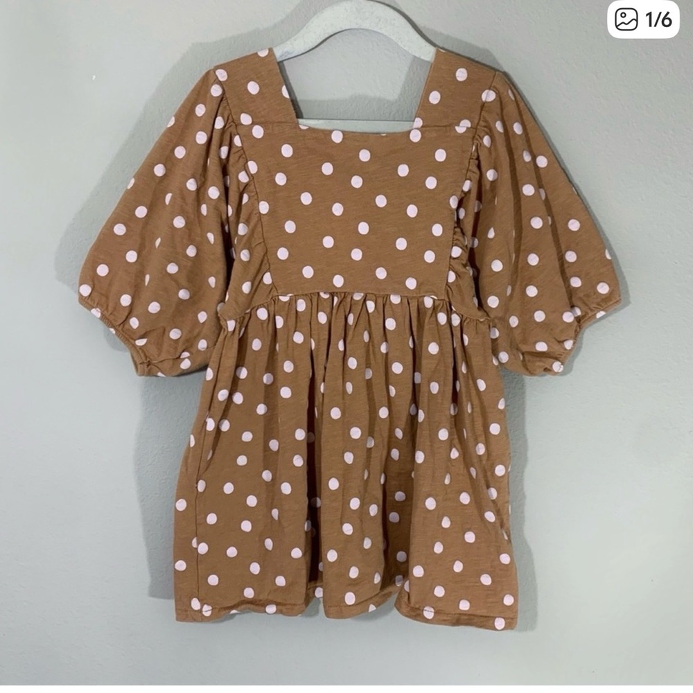 Brown Polka Dot Kids Dress